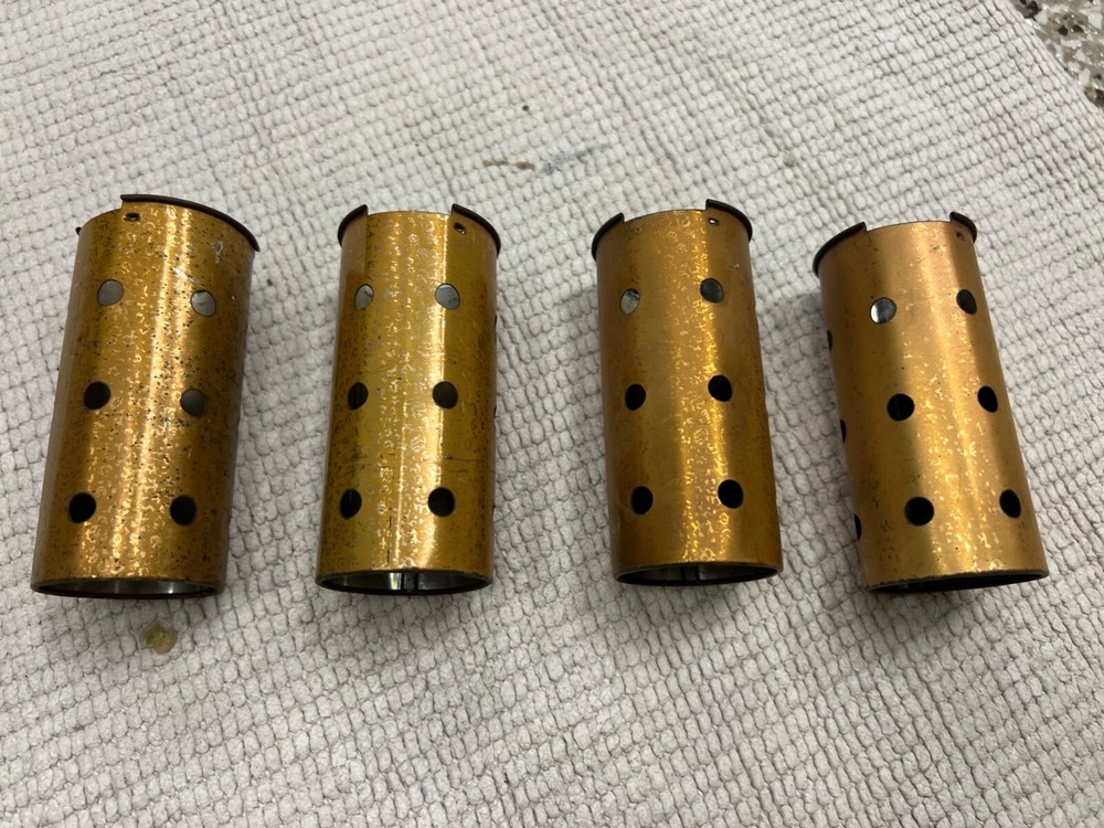 Pair of vacuum tube screening shields, suitable for Leak TL12.1 amplifier.