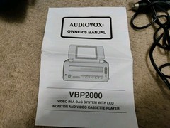 AudioVOX VBP2000 Portable VHS Player LCD Monitor Consolefor Parts
