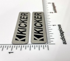 Kicker Speaker Badge 2″ Silver Pair Logo Emblem Custom Made Aluminum