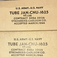 Stromberg-Carlson JAN-CNU-1625 VT-136 1625 Vacuum Tube Electron Tube