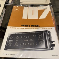 McIntosh MQ107 Environmental Equalizer Owners Manual *Original*