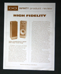 Rare Vintage 1973 Infinity Speaker Review Brochure, Omnidirectional T-L Speaker