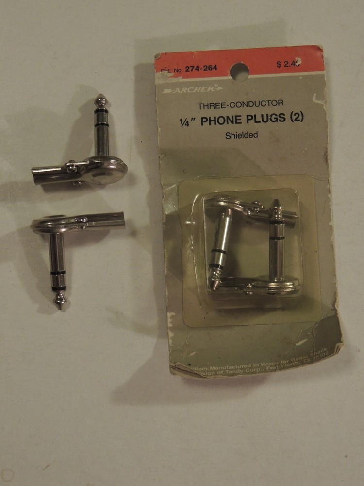 1/4″ Archer Phone Plugs 2 Conductor 6.35 mm Radio Shack Tandy Co 274-1536