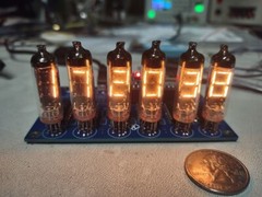 Neonixie Numitron Clock Kit, IV-9 tubes, 6 digit, Wifi NTP with ESP32 controller