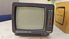 Vintage Soviet Mini TV Elektronika 409D B&W Portable Television NOS Full Set Box