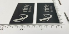 Infinity Sterling Speaker Badge Logo Custom Made Aluminum PAIR