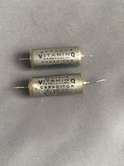 Pair .1 uF 600v Sprague Axial Capacitors Vitamin Q style Tone Caps oil PIO used