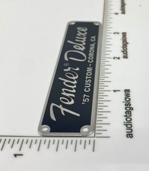 Fender Deluxe Corona Logo Case Badge Custom Made Black/Silver Aluminum w/ Screws