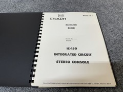 ⭐️ Original Crown IC-150 Integrated Circuit Stereo Console Instruction Manual