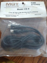 Rare Vintage Car Stereo Cord Model Cs-6, 5 pin. 6.6 feet. -Brand New-SHIPS N 24