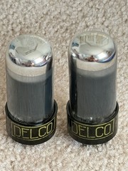 Vintage Pair of 12V6GT Tubes Chrome Tops Delco made by Sylvania Matched test NOS