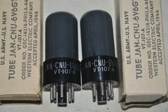 1944 Strong Matched Pair NOS NIB National Union VT107A JAN CNU 6V6GT Tubes