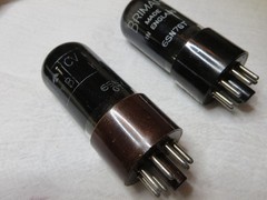 Radio tubes Two Brimar 6SN7 smoked glass Tested over 100% on TV/7/unused