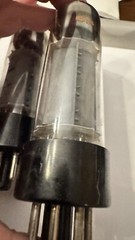 NOS gM Matched Pair AMPEREX GT Brittain 6CA7 EL34 Dimple Tops Grails