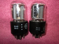 Matched Pair 1956 GE Side Getter 6SN7GTB Tubes STRONG! 6SN7