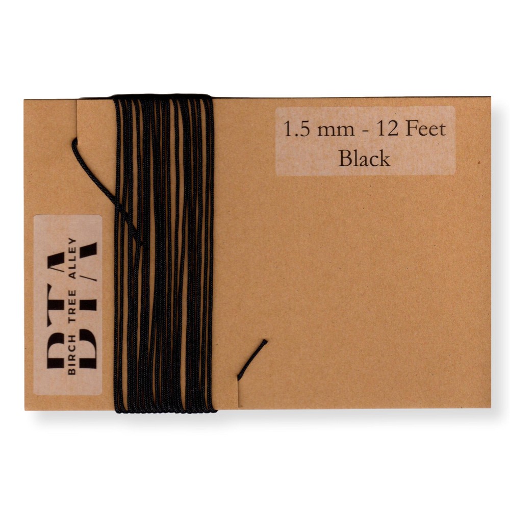 12 Ft Dial Cord String (144″) BRAIDED 1.5mm BLACK for Vintage Tube Radio Tuner