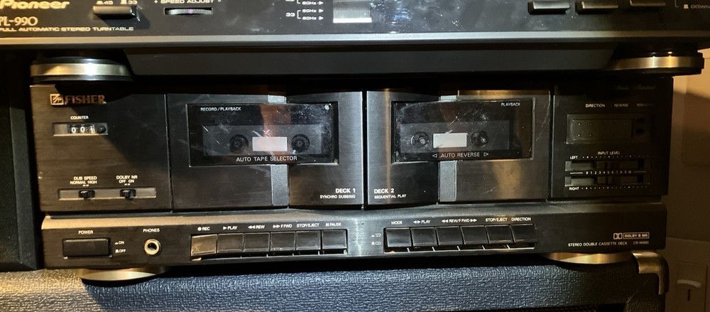Vintage Fisher CR-W685 Studio Series Recording Dual Cassette Deck Stereo -TESTED