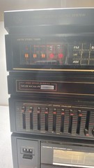 GE Compact Stereo System #11-1000 AM/FM Stereo 2 Cassette Phono Equalizer Read