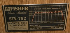 VTG Fisher STV-752 Floor Speakers 3-Way 10” Woofer 8 Ohm Studio Pair 90s