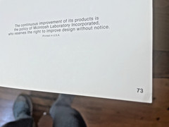 Original McIntosh Components from the 70’s Condition is very Good / 73 Pages /