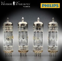 EL84 ( 6BQ5 ) AMPEREX PHILIPS O Getter KM4 Heerlen Matched Tubes Made in Holland
