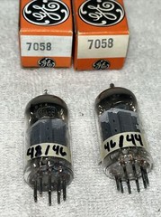 Matched Pair GE 7058 12AX7 Preamp Tubes TV7U Tested