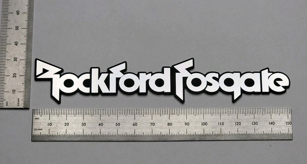 Rockford Fosgate Badge Emblem Logo 6 Inch Custom Incised Acrylic With Adhesive
