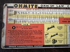 Vintage 1960’s Ohms Law Calculator