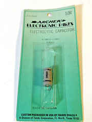 Archer Electronic Parts Electrolytic Capacitor NOS Lot of 6 Vtg Tandy (9A)
