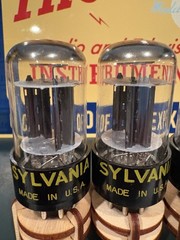 Matched Quad (4) Sylvania 6SN7GTB Black V Plate Tubes 539C&Maxi Test NOS NIB🌊