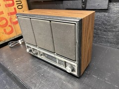 Vintage General Electric #7-4140A AM/FM Radio Faux Wood Grain Working