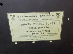 vtg Stromberg Carlson SR 445 A AM/FM Tube Tuner TESTED WORKS