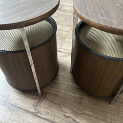 Vintage Pair Zenith Circle of Sound Speakers Mid Century Modern Omnidirectional