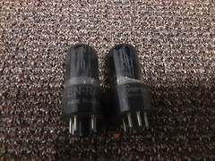 Pair Mixed 6V6GT / Dark Glass Vintage Radio Tube Guitar Audio Amp Tested