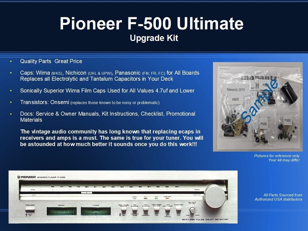 Pioneer F-500 Tuner Ultimate Restoration Kit – Wima, OnSemi, Nichicon