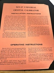 XCU-27 Universal Crystal Calibrator 1 page Manual