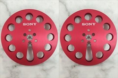 One Pair Silvery TAPE REEL Sony 7” inch Light Metal Aluminum Take Up Reel