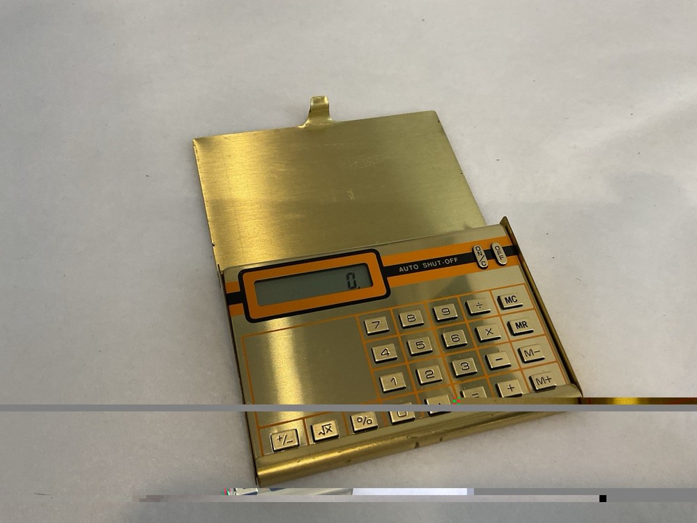Vintage Aopha Gold Case & Calculator Taiwan Travel Purse