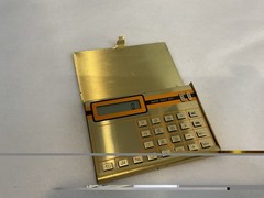 Vintage Aopha Gold Case & Calculator Taiwan Travel Purse