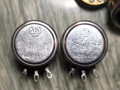 (AB)Allen Bradley 110K ohm Log/Audio Taper potentiometer ampex parts…!!! 1pair