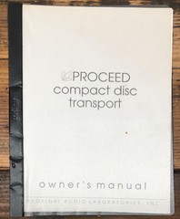Madrigal Audio Proceed Compact Disc Transport Owner / User Manual *Original*
