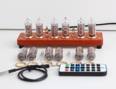 Nixie clock kit. 6 x 14 tubes. No soldering. Everything included. Wood case.