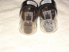 2 x 6sn7gtb Hytron Tubes*Black Plates-D*Clear Glass*Very Strong Testing*#16