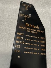 McIntosh Panloc Mounting Brackets C22 C24 MC2505 MX110 MX112 MR71 MR67