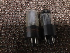 Pair Mixed 6V6GT / Dark Glass Vintage Radio Tube Guitar Audio Amp Tested