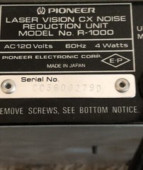 Pioneer R-1000 Laser Vision CX Noise Reduction Unit Bf8 Works Vf8