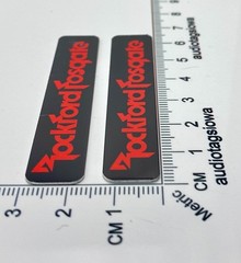 Rockford Fosgate Speaker Badge Logo Custom Made Aluminum Pair Red & Black