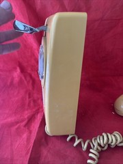 Vintage 1977 Stromberg Carlson 554 Wall Phone Gold Rotary Dial Bell System