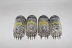 4 Tightly Matched Quad 1959 Raytheon BLACK Plate 12AX7 ECC83 Amplitrex STRONG