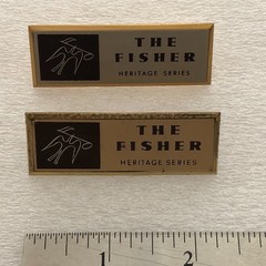 VINTAGE 1 PAIR FISHER Speaker Badge ( ORIGINAL )